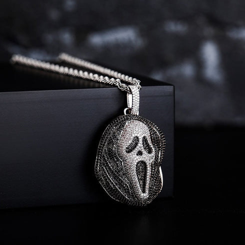 Iced Black Skull Pendant chain