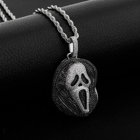 Iced Black Skull Pendant chain