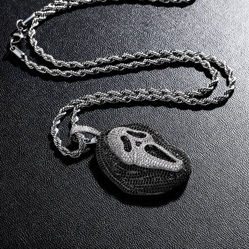 Iced Black Skull Pendant chain