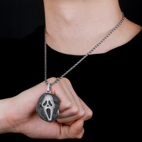 Iced Black Skull Pendant chain