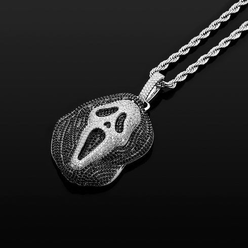 Iced Black Skull Pendant chain