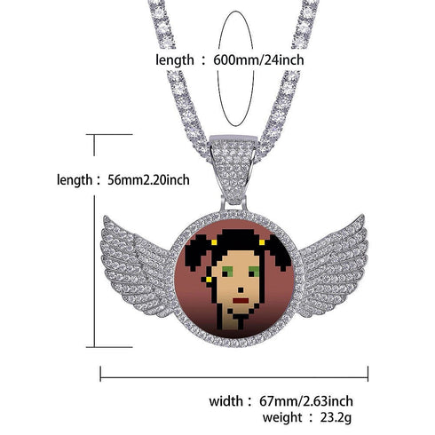 VVS Jewelry Iced Name Engraved Custom Circle Photo Chain