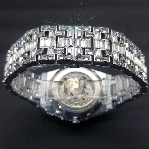 Iced Men's Mechanical Baguette Watch