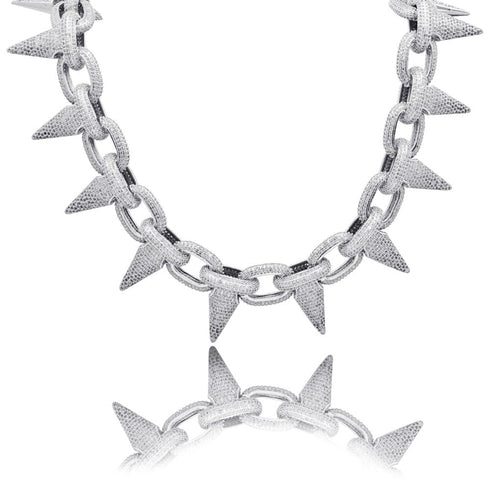 Iced Out Babe Rivet Spike Necklace