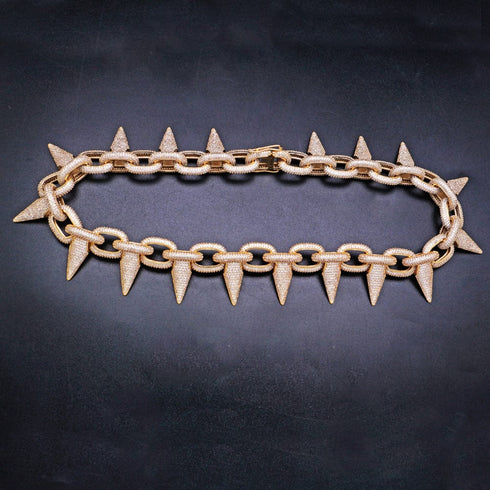 Iced Out Babe Rivet Spike Necklace