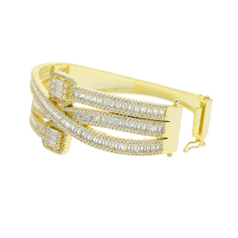 Iced Out Baguette Cuff Bracelet