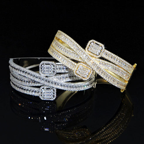 Iced Out Baguette Cuff Bracelet