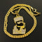 Iced Out Bart Simpson Inspired Gold Necklace