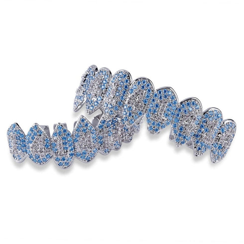 Iced Out Bling Light Blue Vampire Grillz