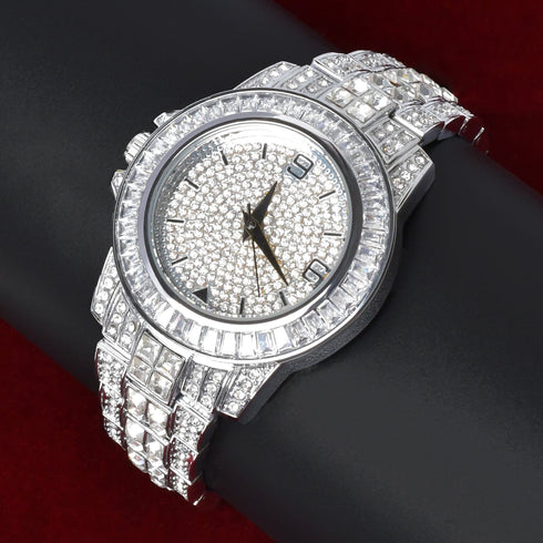 Iced Out Blizzard Baguette Watch