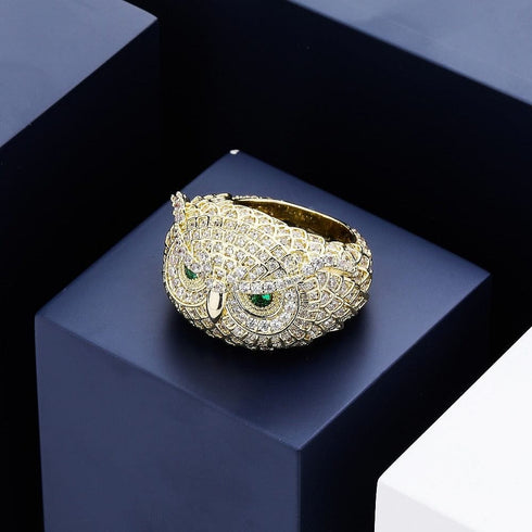 Iced Out Boss Owl Ring