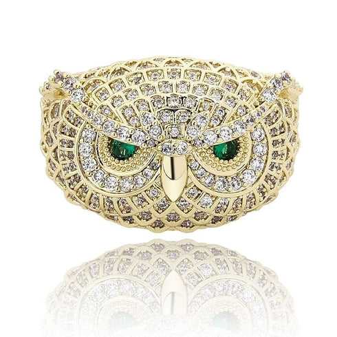Iced Out Boss Owl Ring