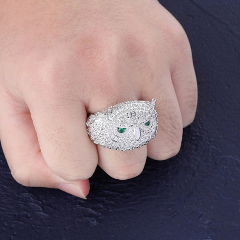 Iced Out Boss Owl Ring