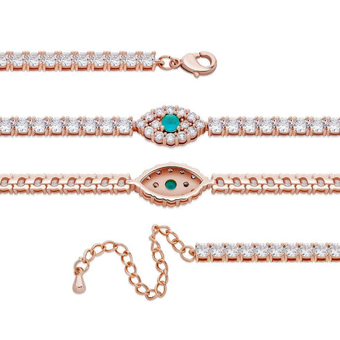 Iced out Evil Eye Anklet