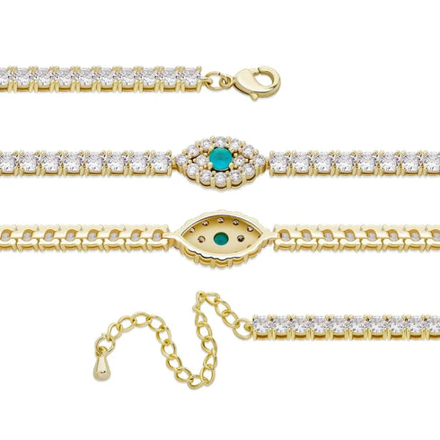 Iced out Evil Eye Anklet