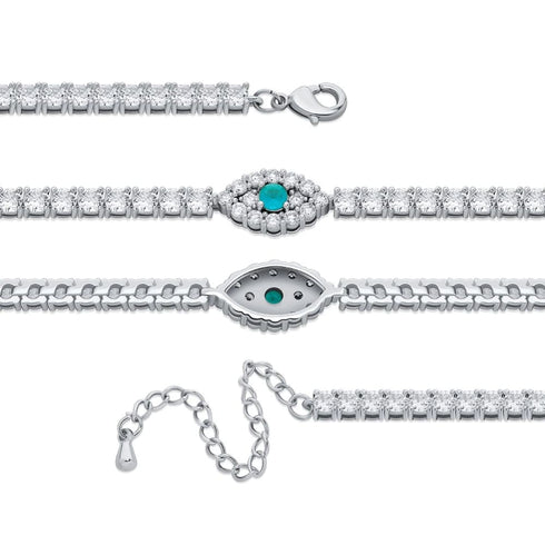 Iced out Evil Eye Anklet
