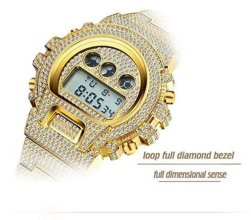 Iced Out G-Shock Style Digital Watch