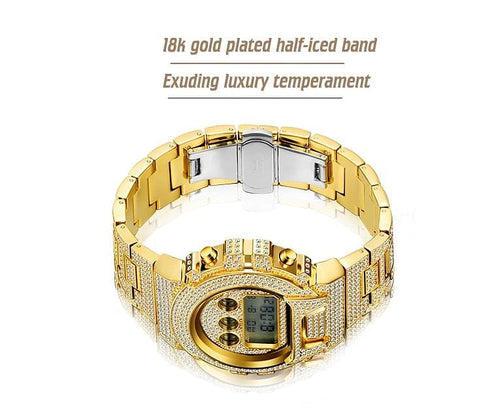 Iced Out G-Shock Style Digital Watch