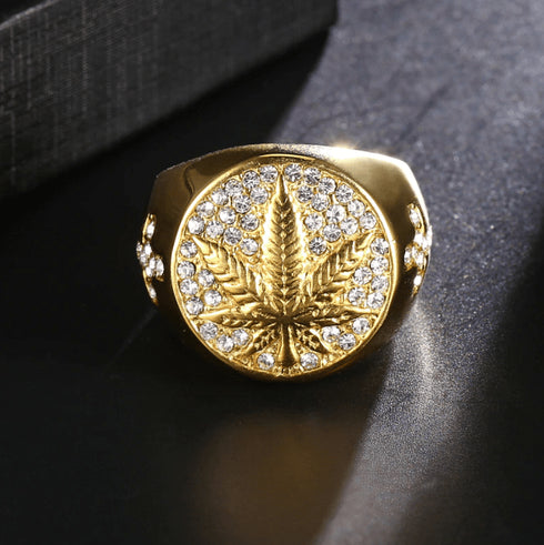Iced Out Gold MJ Ring
