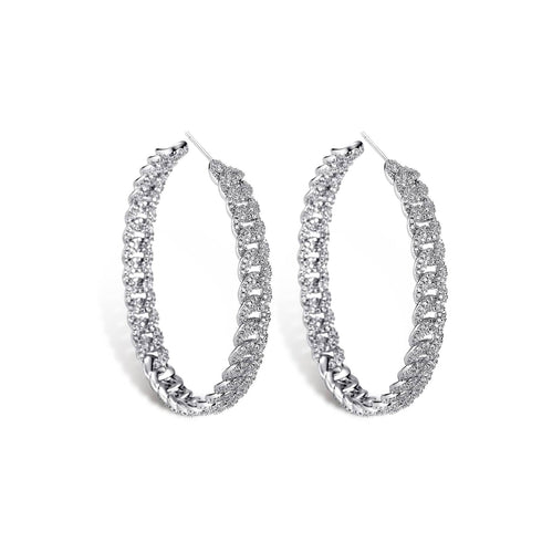 Iced Out Minimalist Miami Cuban Hoop Earrings