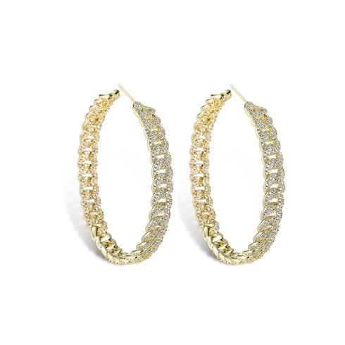 Iced Out Minimalist Miami Cuban Hoop Earrings