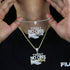 Iced Out Trust No One with Double Hand Pendant