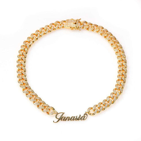 Iced Princess Custom Name/Font Cuban Choker Necklace