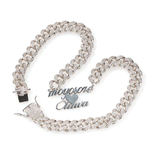 Iced Princess Custom Name/Font Cuban Choker Necklace