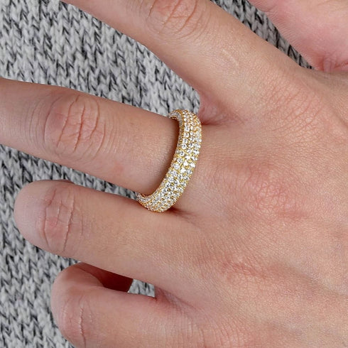 Iceman 925 Sterling Silver Fully Iced Ring