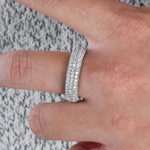Iceman 925 Sterling Silver Fully Iced Ring
