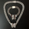 Icy Cuban Butterfly Choker Necklace + FREE butterfly bracelet