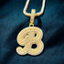Icy Custom Big Initial Cursive Letter Pendant