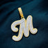 Icy Custom Big Initial Cursive Letter Pendant