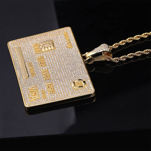 Icy Custom Credit Card Name Pendant Chain