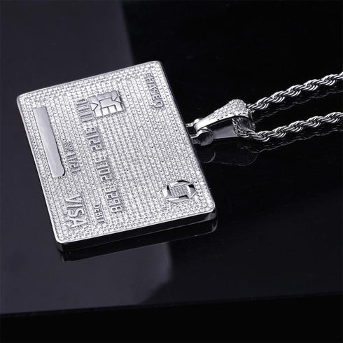 Icy Custom Credit Card Name Pendant Chain