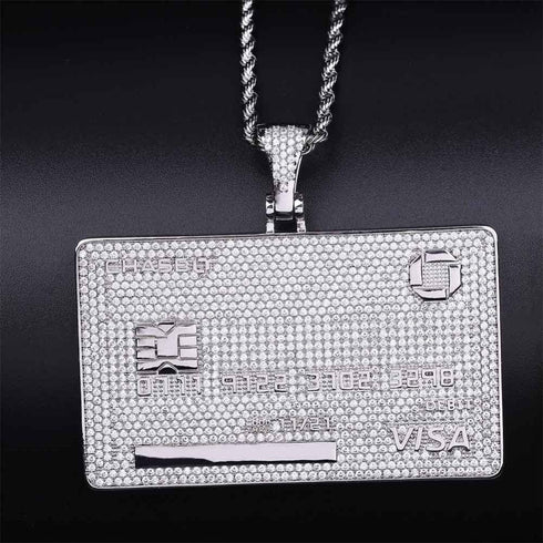 Icy Custom Credit Card Name Pendant Chain