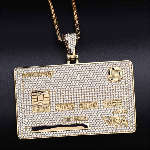 Icy Custom Credit Card Name Pendant Chain