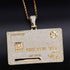 Icy Custom Credit Card Name Pendant Chain