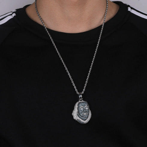 Icy Da Blue Face Benjamin Pendant Chain