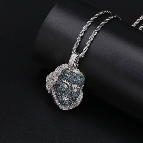 Icy Da Blue Face Benjamin Pendant Chain