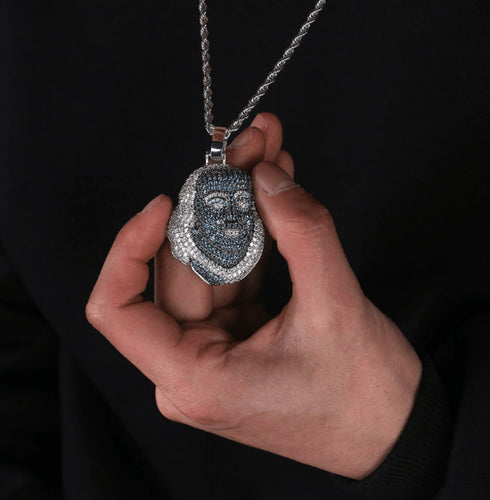 Icy Da Blue Face Benjamin Pendant Chain