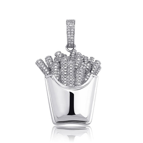 Icy Fries Bling Pendant Necklace