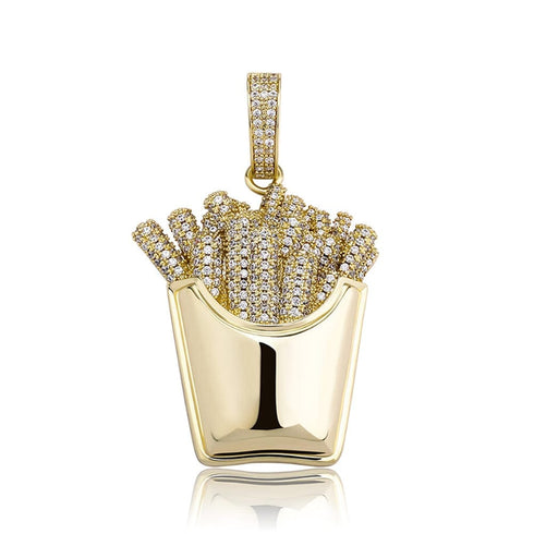 Icy Fries Bling Pendant Necklace