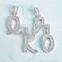 Initial Iced out Baguette Letter Pendant + FREE Chain