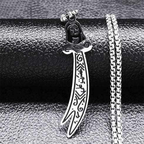 Imam Ali Sword Stainless Steel Necklace