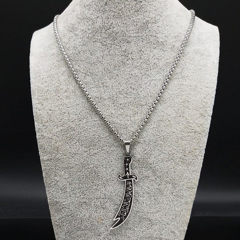 Imam Ali Sword Stainless Steel Necklace