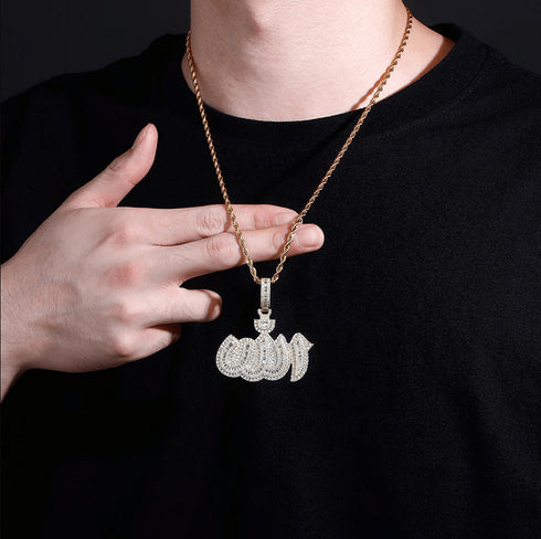 VVS Jewelry Icy Allah Micro Pave Pendant Necklace