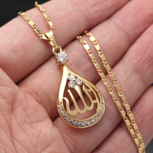 Islamic Teardrop Pendant Necklace