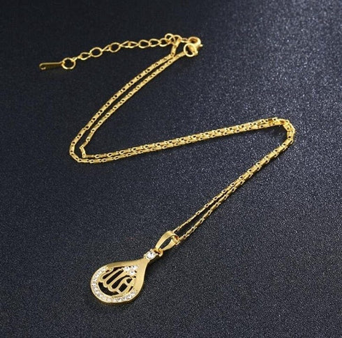 Islamic Teardrop Pendant Necklace