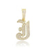 VVS Jewelry Old English Initial Pendant Necklace